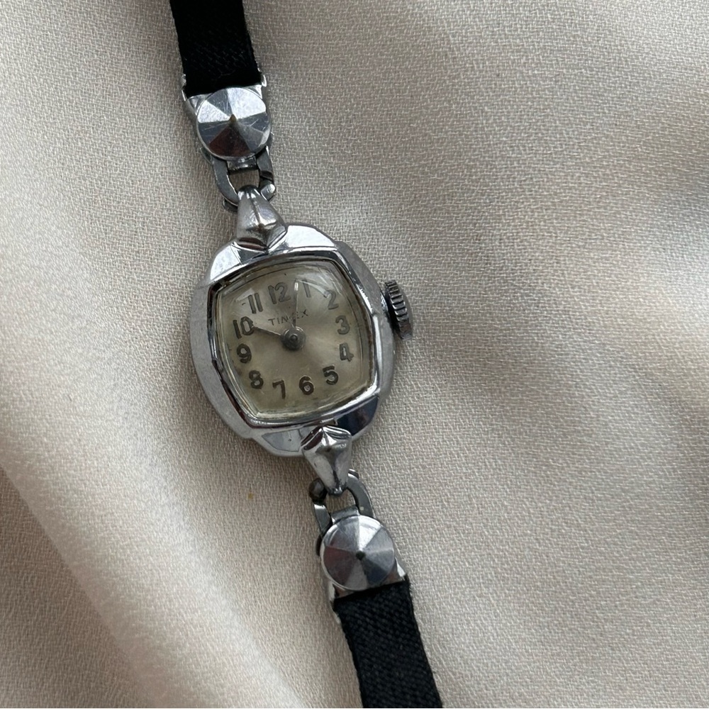Timex Silver-tone Women's Watch with Black Strap - Picture 3 of 5